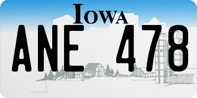 IA license plate ANE478