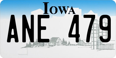 IA license plate ANE479