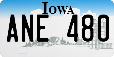 IA license plate ANE480