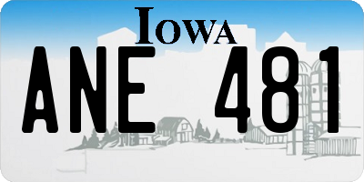 IA license plate ANE481