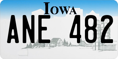 IA license plate ANE482