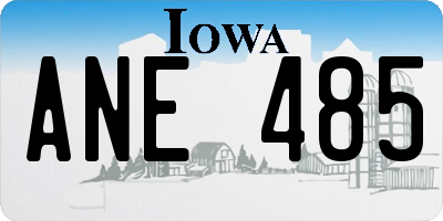 IA license plate ANE485