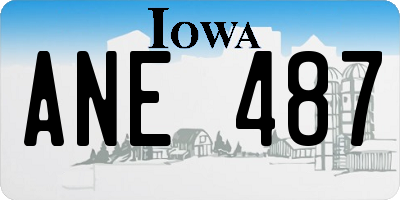 IA license plate ANE487