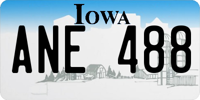 IA license plate ANE488
