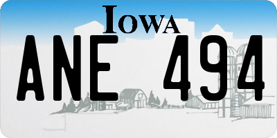 IA license plate ANE494