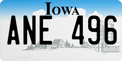 IA license plate ANE496