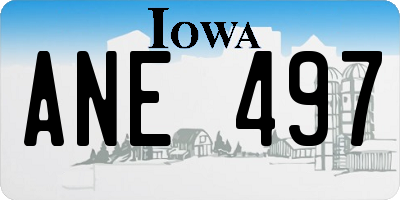 IA license plate ANE497