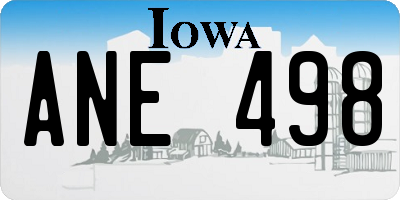 IA license plate ANE498