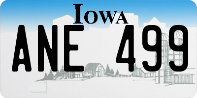 IA license plate ANE499