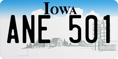 IA license plate ANE501