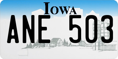 IA license plate ANE503
