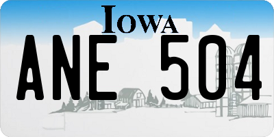 IA license plate ANE504