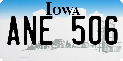 IA license plate ANE506