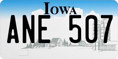 IA license plate ANE507