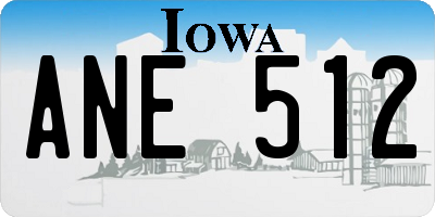 IA license plate ANE512