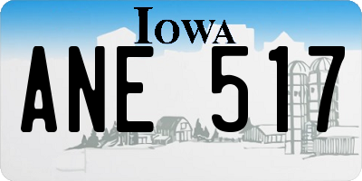 IA license plate ANE517
