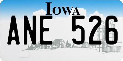 IA license plate ANE526