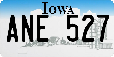 IA license plate ANE527