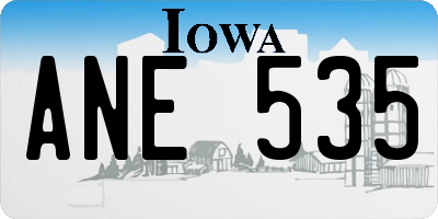 IA license plate ANE535