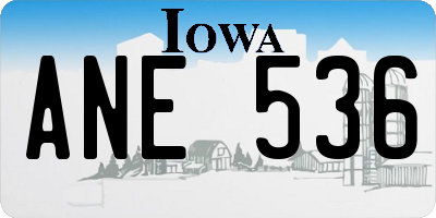 IA license plate ANE536