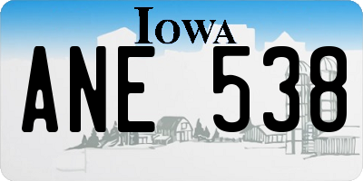 IA license plate ANE538