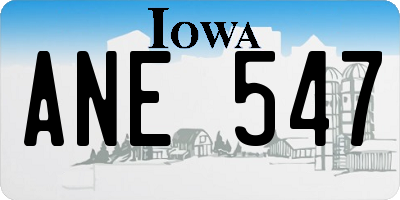 IA license plate ANE547