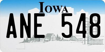 IA license plate ANE548