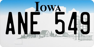 IA license plate ANE549