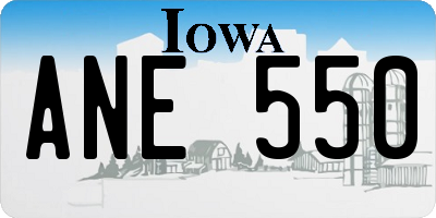 IA license plate ANE550