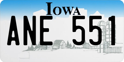 IA license plate ANE551