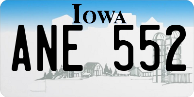 IA license plate ANE552