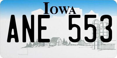 IA license plate ANE553
