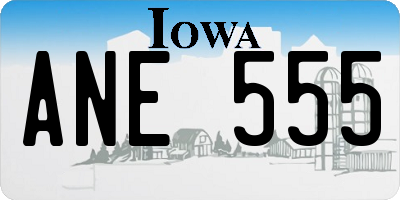 IA license plate ANE555