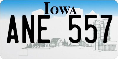 IA license plate ANE557