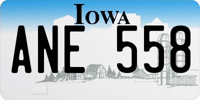 IA license plate ANE558
