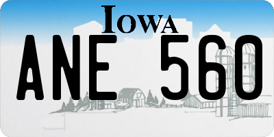 IA license plate ANE560
