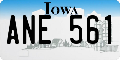 IA license plate ANE561