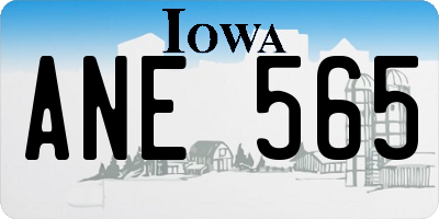 IA license plate ANE565
