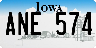 IA license plate ANE574