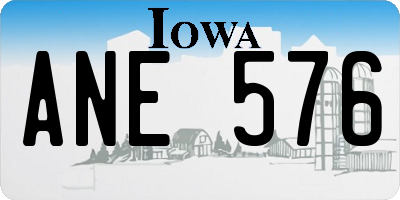 IA license plate ANE576