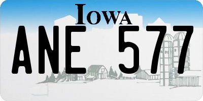 IA license plate ANE577