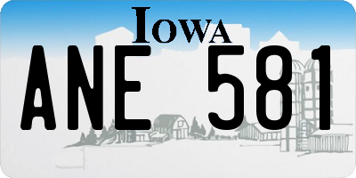 IA license plate ANE581