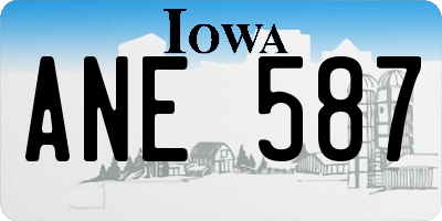 IA license plate ANE587