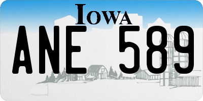 IA license plate ANE589