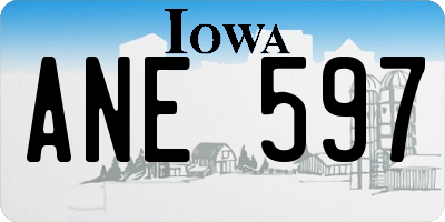 IA license plate ANE597