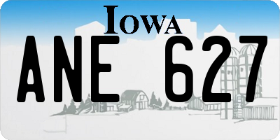 IA license plate ANE627