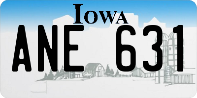 IA license plate ANE631