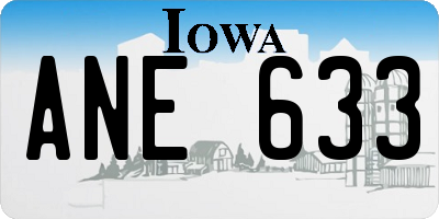 IA license plate ANE633