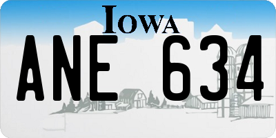 IA license plate ANE634