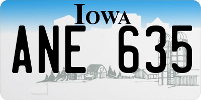 IA license plate ANE635
